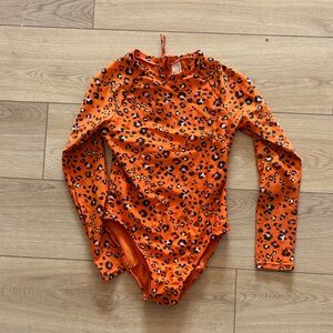 Cat & Jack Orange Leopard Print Rashguard